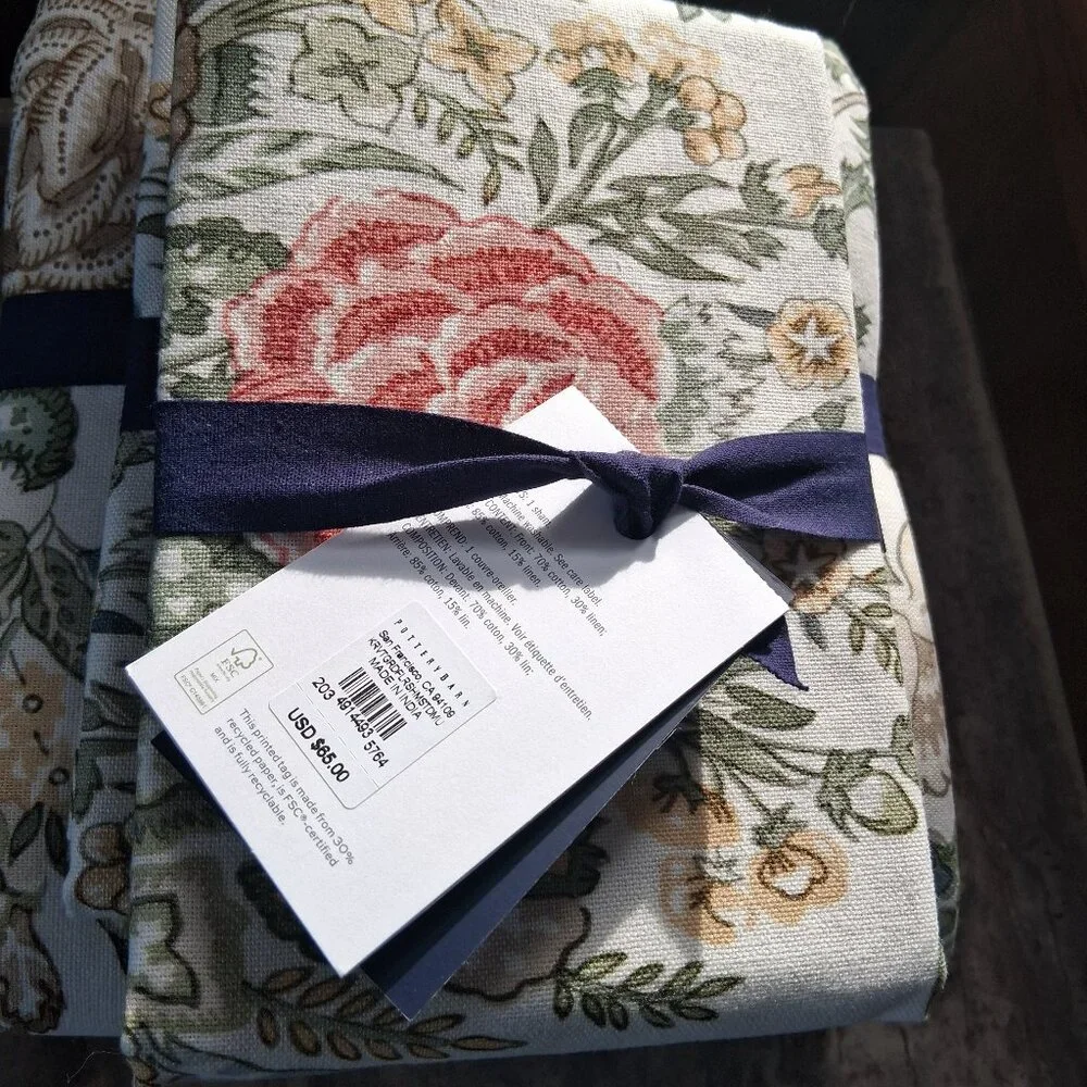 NEW Pottery Barn x Kravet GRANDIFLORA Reversible F/Q Duvet + 2 Shams